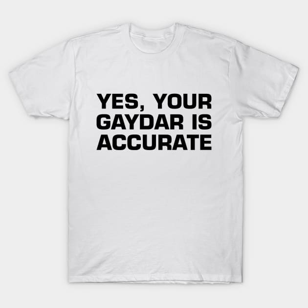 Your Gaydar is Accurate T-Shirt by Venus Complete